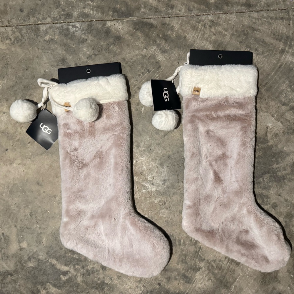 UGG Soft Plush Stockings with Pom-Poms